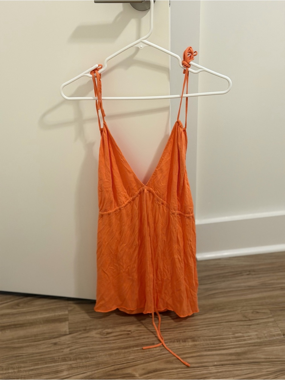 New J.Crew Bright Orange Spaghetti Strap Summer Top, size small.